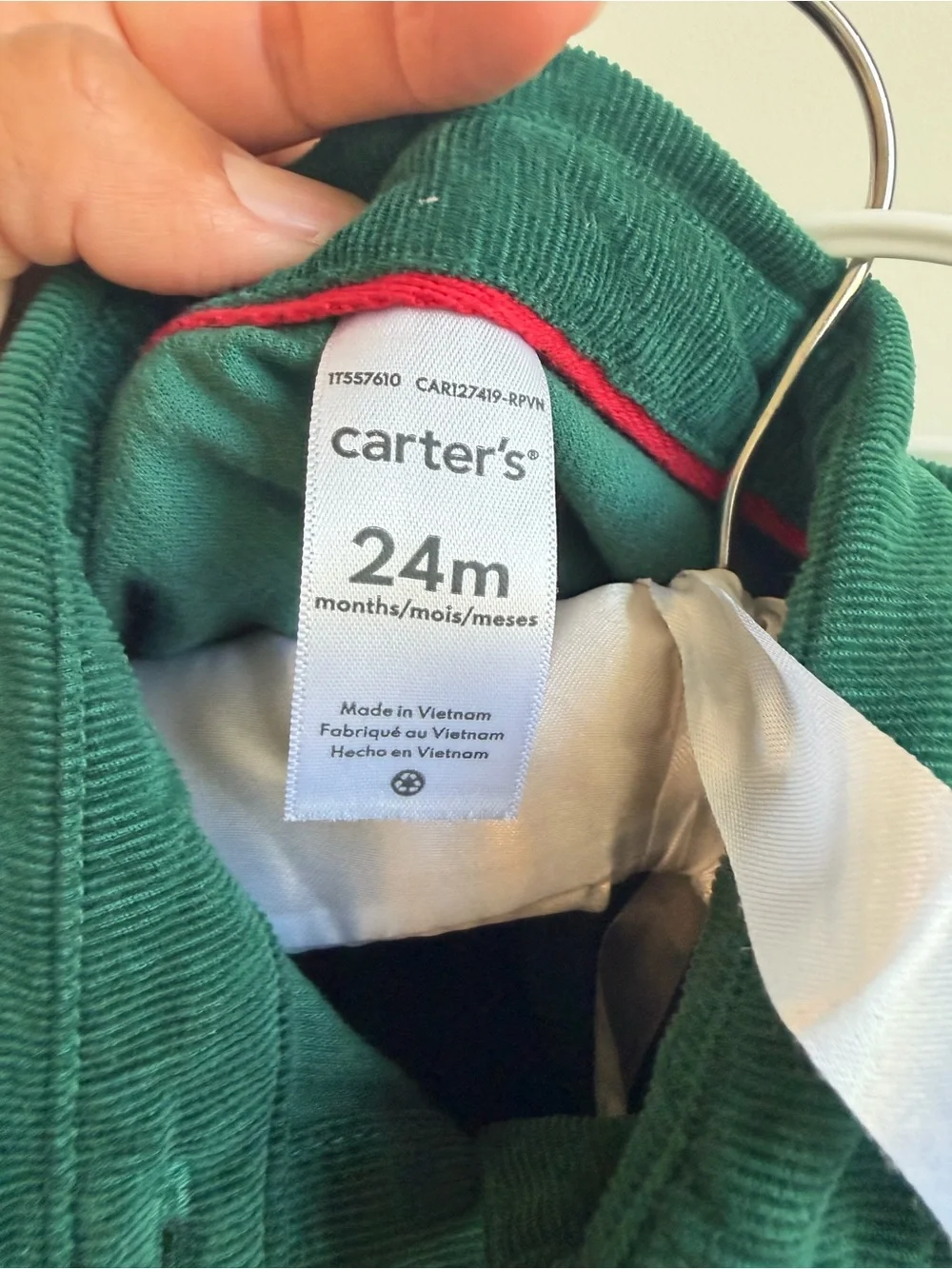 Carter's Deep Green Corduroy Button-Front Dress